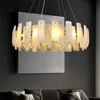 Alabaster Flake Round Chandelier 20" 23" 31" 39''D by Bling Lighting Studio