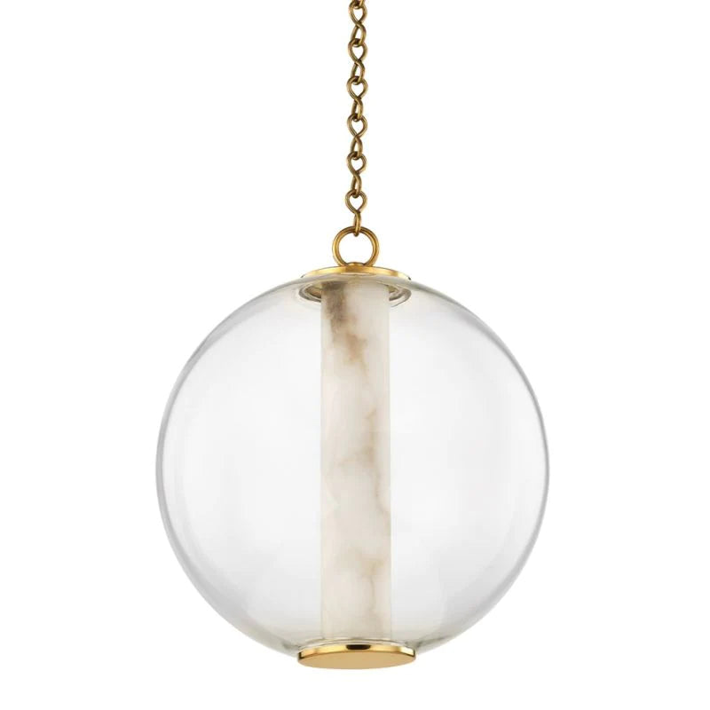 Alabaster Glass Globe Pendant Light by Bling Lighting Studio