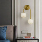 Alabaster Globe Modern Wall Sconce In Bedroom by Bling Lighting Studio