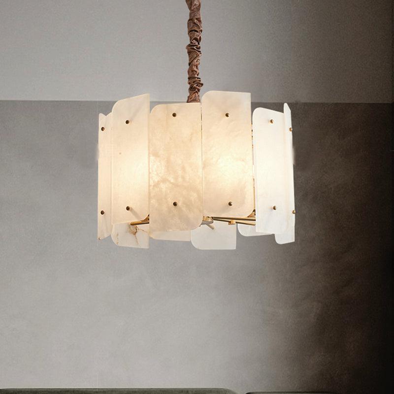 Alabaster Lorry Round Chandelier 20" 31" by Bling Lighting Studio