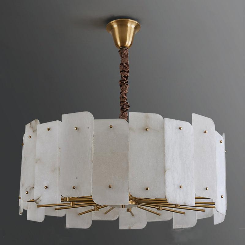 Alabaster Lorry Round Chandelier 20" 31" by Bling Lighting Studio