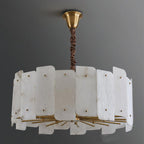 Alabaster Lorry Round Chandelier 20" 31" by Bling Lighting Studio
