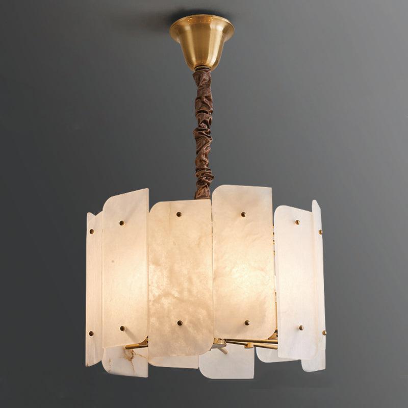 Alabaster Lorry Round Chandelier 20" 31" by Bling Lighting Studio