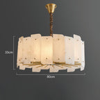 Alabaster Lorry Round Chandelier 20" 31" by Bling Lighting Studio
