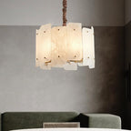 Alabaster Lorry Round Chandelier 20" 31" by Bling Lighting Studio