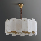 Alabaster Lorry Round Chandelier 20" 31" by Bling Lighting Studio