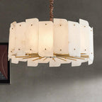 Alabaster Lorry Round Chandelier 20" 31" by Bling Lighting Studio