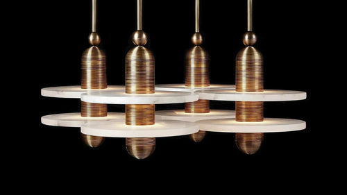 Alabaster Mono 4 Pendants by Bling Lighting Studio