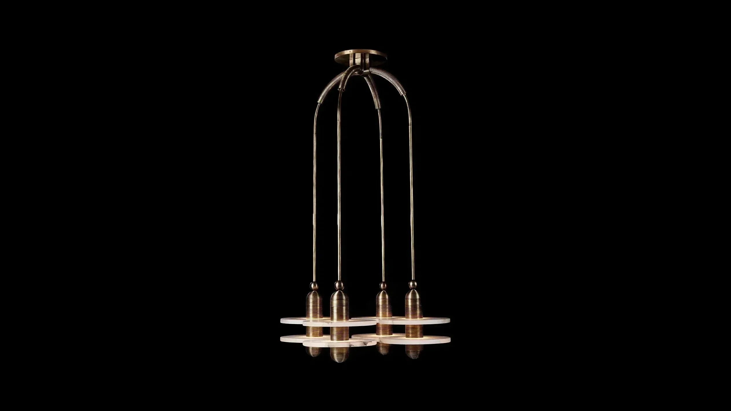Alabaster Mono 4 Pendants by Bling Lighting Studio