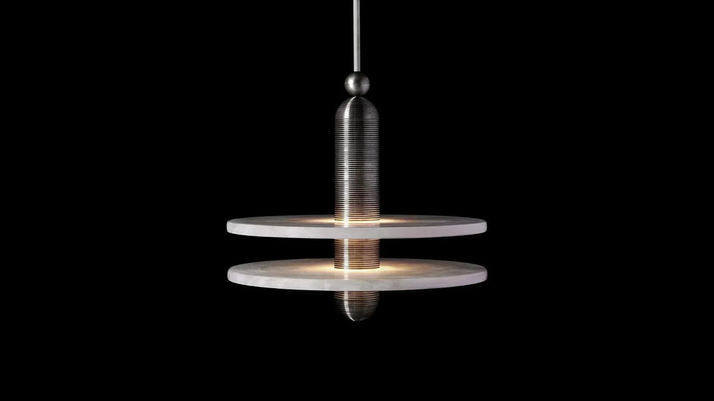 Alabaster Mono Penadnt Solar Eclipse by Bling Lighting Studio