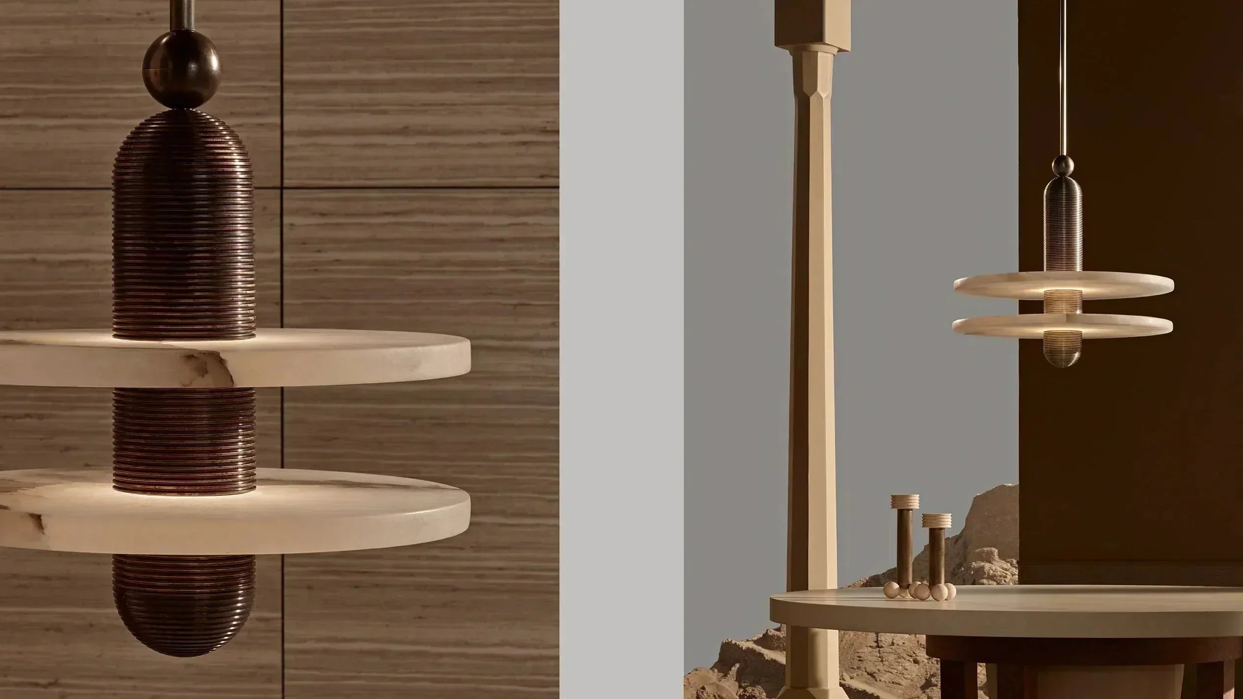 Alabaster Mono Penadnt Solar Eclipse by Bling Lighting Studio