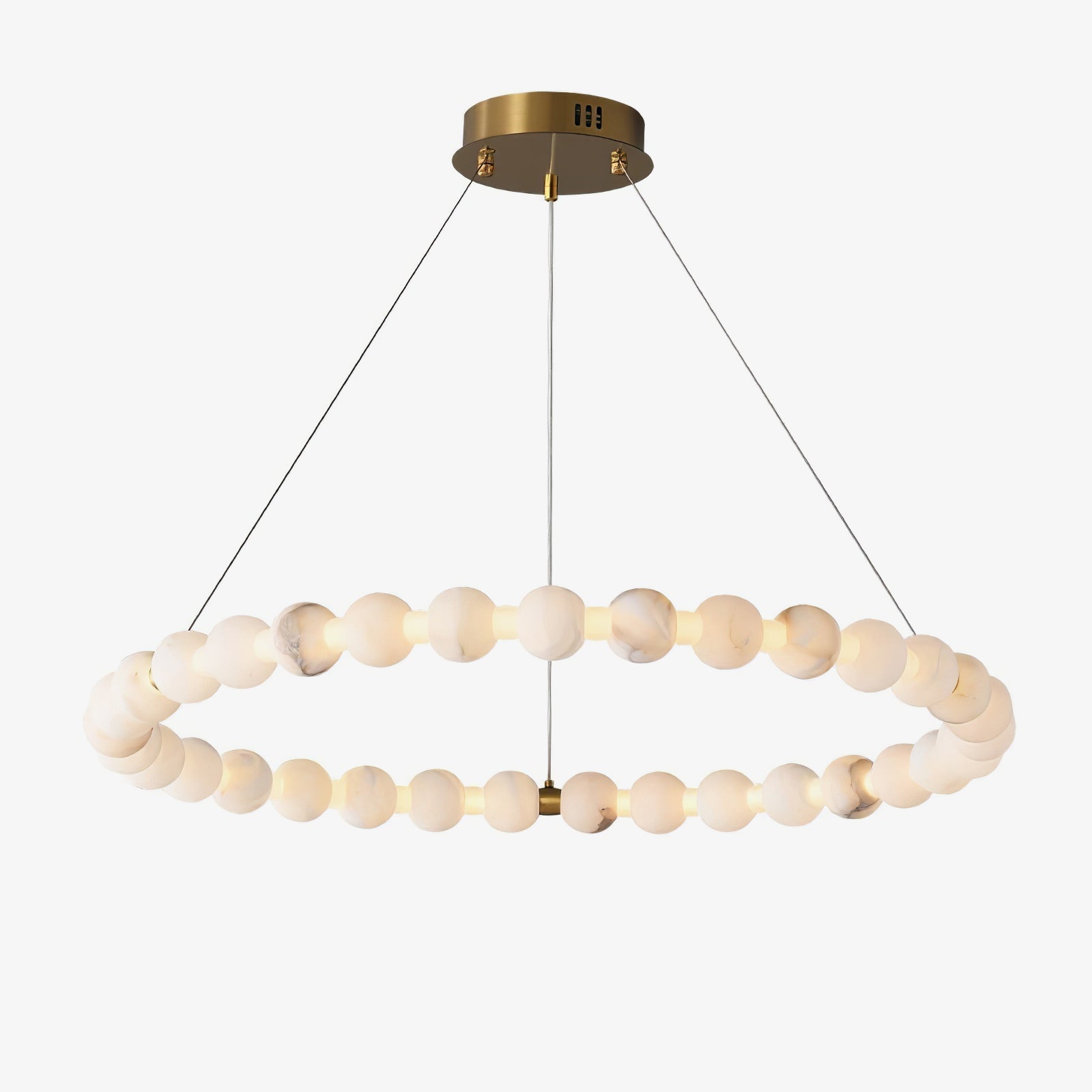 Alabaster Orb Ring Chandelier by Bling Lighting Studio