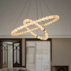 Alabaster Orb Ring Chandelier by Bling Lighting Studio