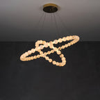 Alabaster Orb Ring Chandelier by Bling Lighting Studio