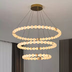 Alabaster Orb Ring Chandelier by Bling Lighting Studio
