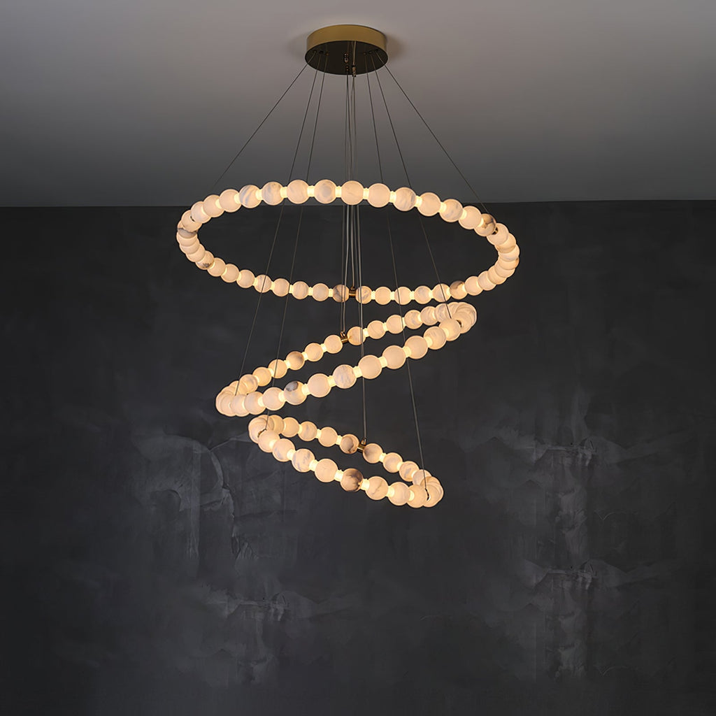 Alabaster Orb Ring Chandelier by Bling Lighting Studio