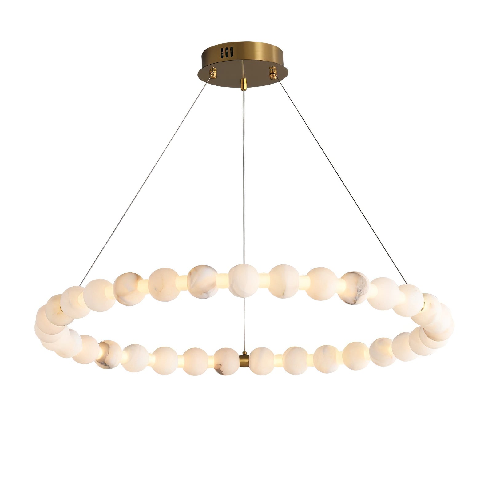 Alabaster Orb Ring Chandelier by Bling Lighting Studio