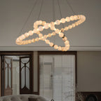 Alabaster Orb Ring Chandelier by Bling Lighting Studio