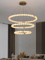 Alabaster Orb Ring Chandelier by Bling Lighting Studio