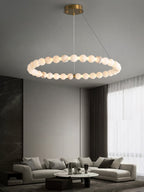 Alabaster Orb Ring Chandelier by Bling Lighting Studio