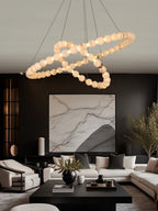 Alabaster Orb Ring Chandelier by Bling Lighting Studio