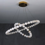 Alabaster Orb Ring Chandelier by Bling Lighting Studio