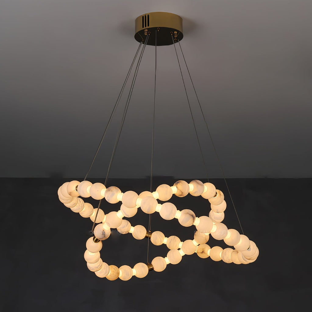 Alabaster Orb Ring Chandelier by Bling Lighting Studio