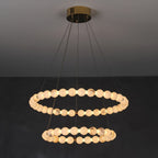Alabaster Orb Ring Chandelier by Bling Lighting Studio
