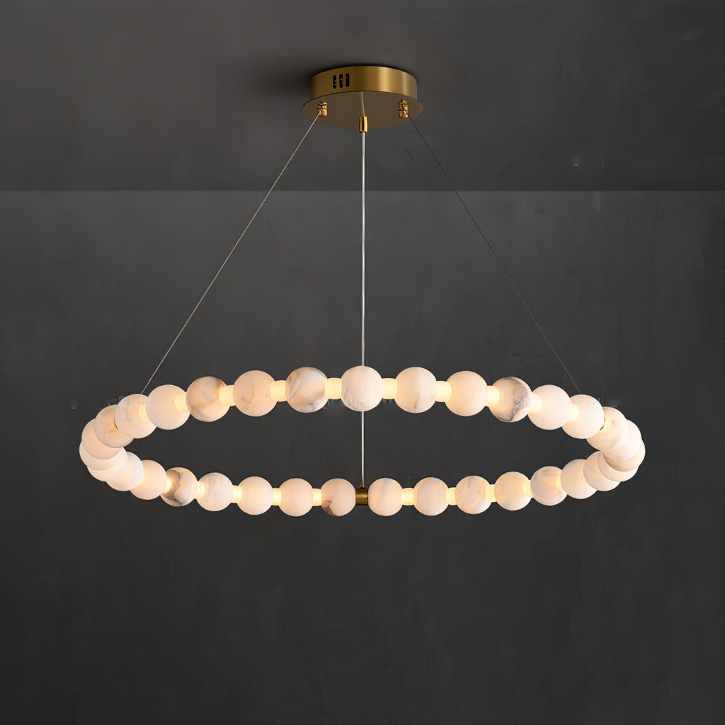 Alabaster Orb Ring Chandelier by Bling Lighting Studio