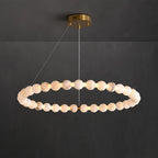 Alabaster Orb Ring Chandelier by Bling Lighting Studio
