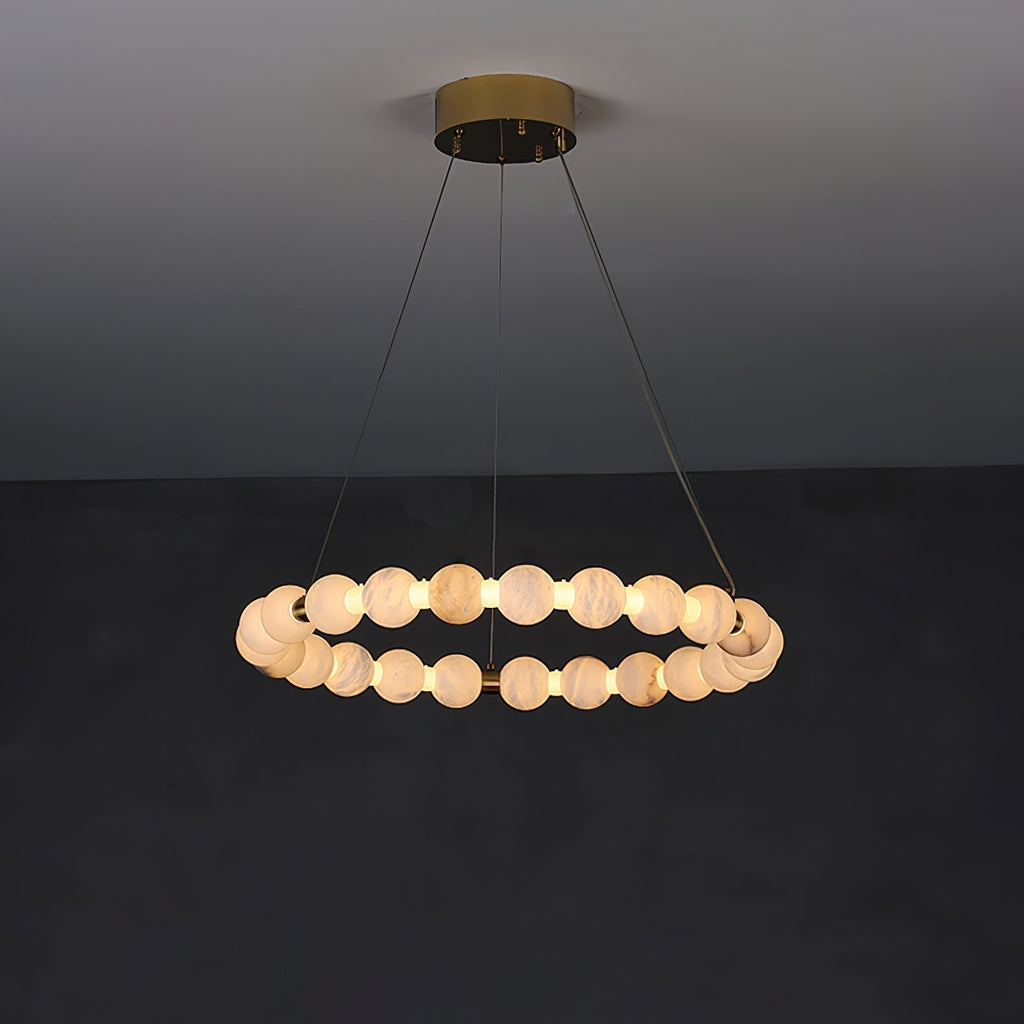 Alabaster Orb Ring Chandelier by Bling Lighting Studio