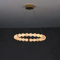 Alabaster Orb Ring Chandelier by Bling Lighting Studio