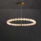 Alabaster Orb Ring Chandelier by Bling Lighting Studio
