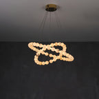 Alabaster Orb Ring Chandelier by Bling Lighting Studio