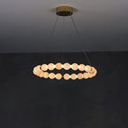 Alabaster Orb Ring Chandelier by Bling Lighting Studio