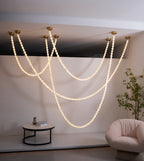 Alabaster Pearl Necklace Chandelier by Bling Lighting Studio
