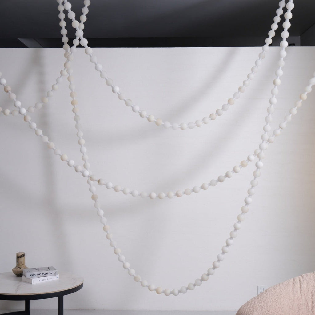 Alabaster Pearl Necklace Chandelier by Bling Lighting Studio