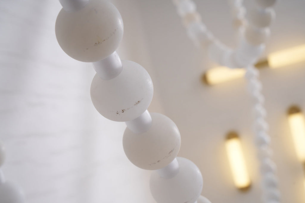 Alabaster Pearl Necklace Chandelier by Bling Lighting Studio