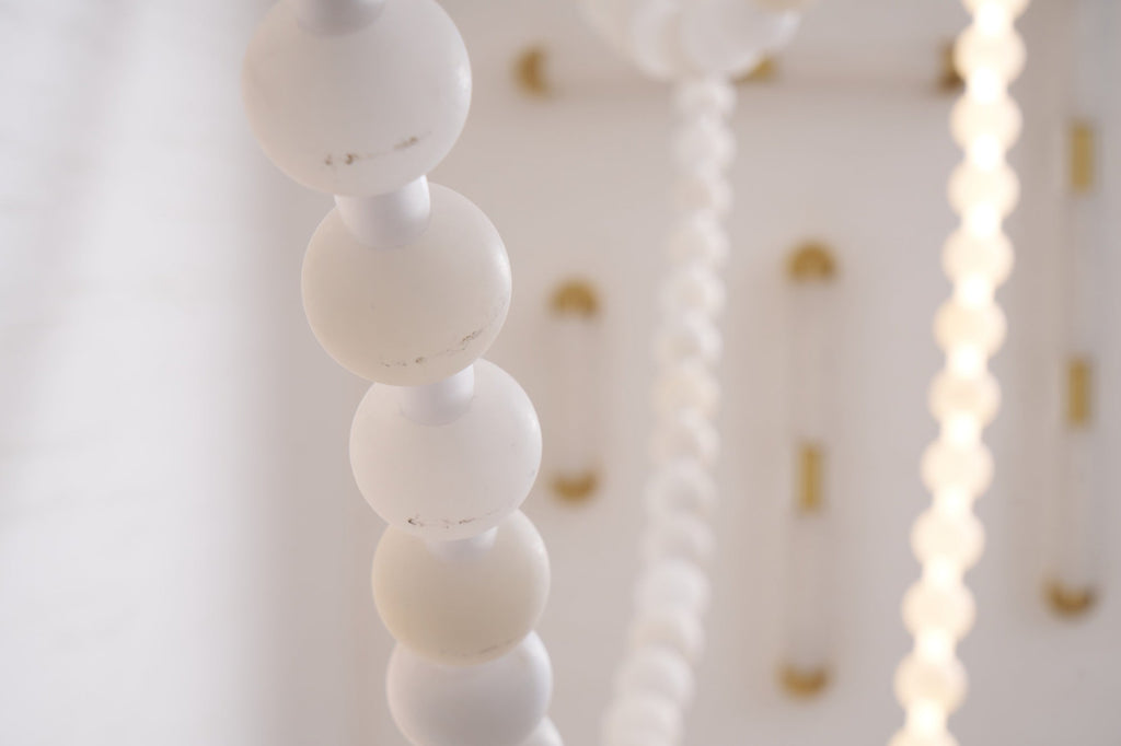 Alabaster Pearl Necklace Chandelier by Bling Lighting Studio