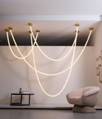 Alabaster Pearl Necklace Chandelier by Bling Lighting Studio
