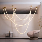 Alabaster Pearl Necklace Chandelier by Bling Lighting Studio