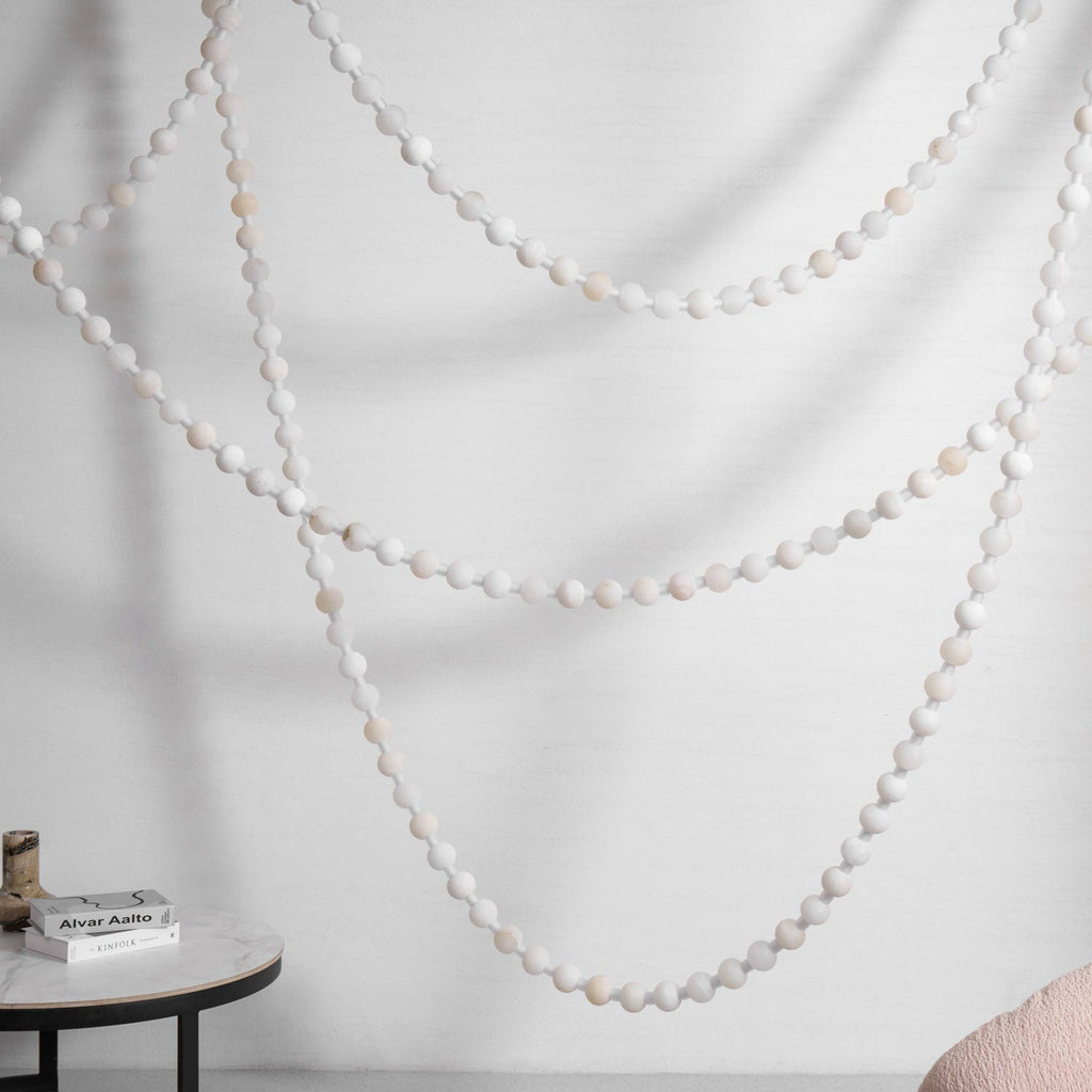 Alabaster Pearl Necklace Chandelier by Bling Lighting Studio