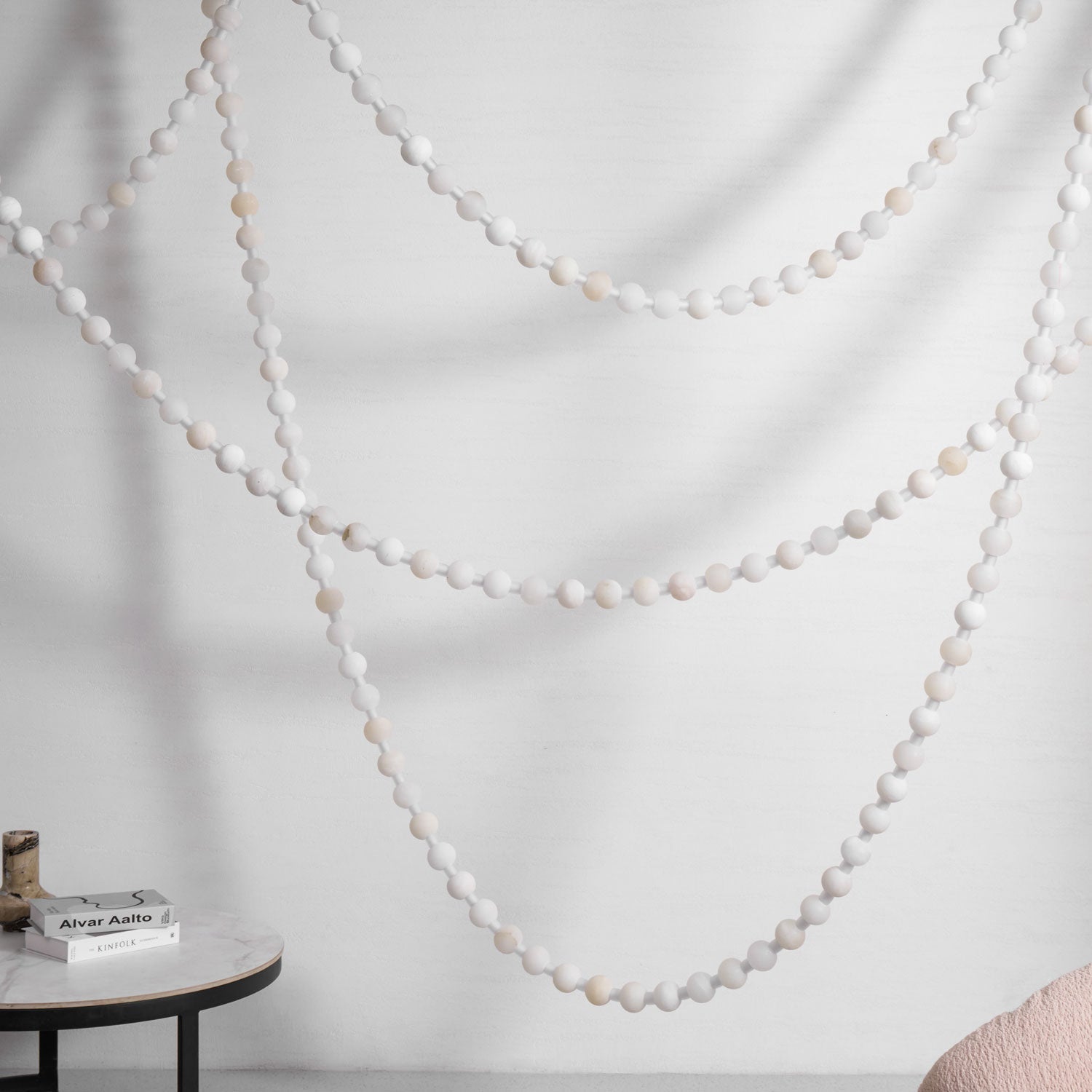 Alabaster Pearl Necklace Chandelier by Bling Lighting Studio