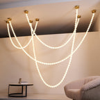 Alabaster Pearl Necklace Chandelier by Bling Lighting Studio