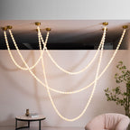 Alabaster Pearl Necklace Chandelier by Bling Lighting Studio