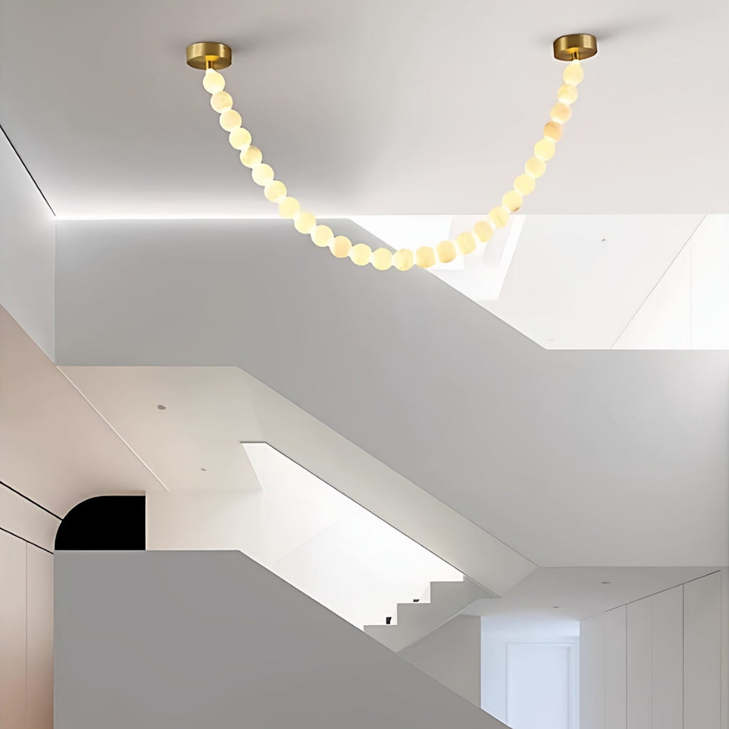 Alabaster Pearl Necklace Chandelier by Bling Lighting Studio