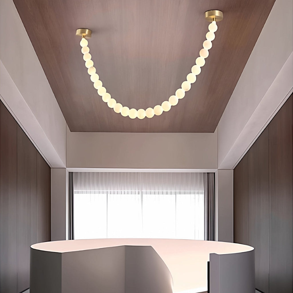 Alabaster Pearl Necklace Chandelier by Bling Lighting Studio
