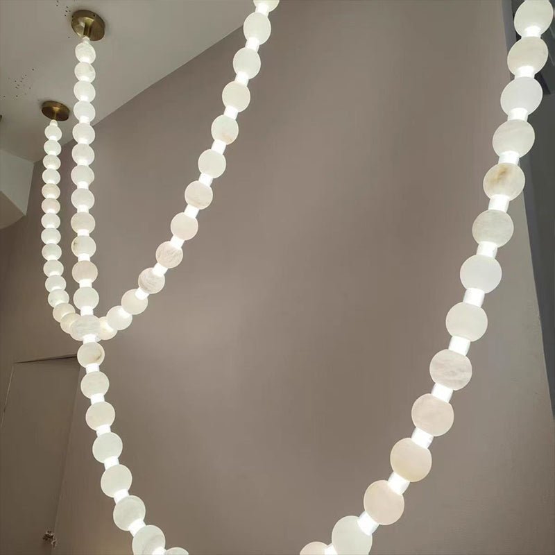 Alabaster Pearl Necklace Chandelier by Bling Lighting Studio