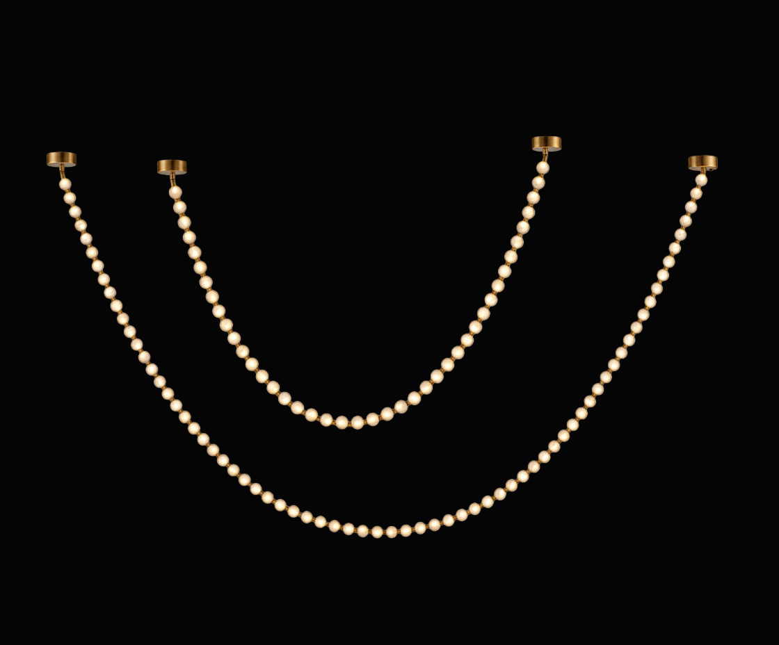 Alabaster Pearl Necklace Chandelier by Bling Lighting Studio