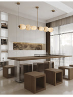 Alabaster Pebble Linear Chandelier by Bling Lighting Studio